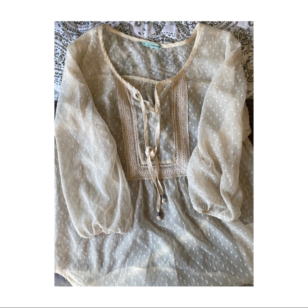 Cream peasant blouse